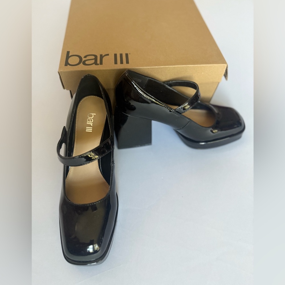 Bar III Glossy Black Mary Jane Heels
